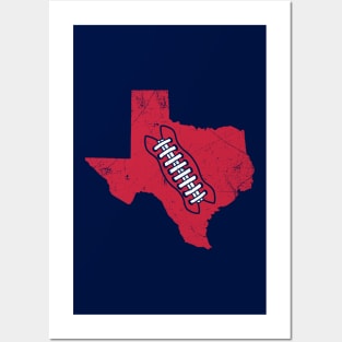 Texas Football, Retro - Navy/Red Posters and Art